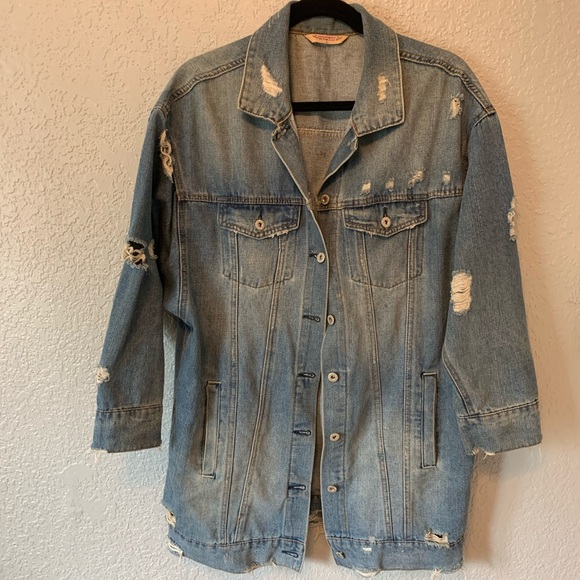 Highway Jeans Denim Jacket Painted & Distressed L - Picture 9 of 16